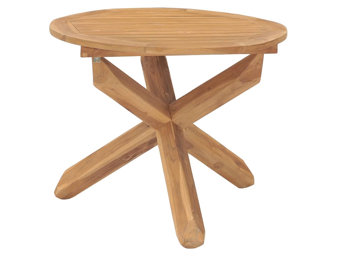 Vidaxl Mesa De Jantar Para Jardim Ø90x75 Cm Madeira De Teca Maciça