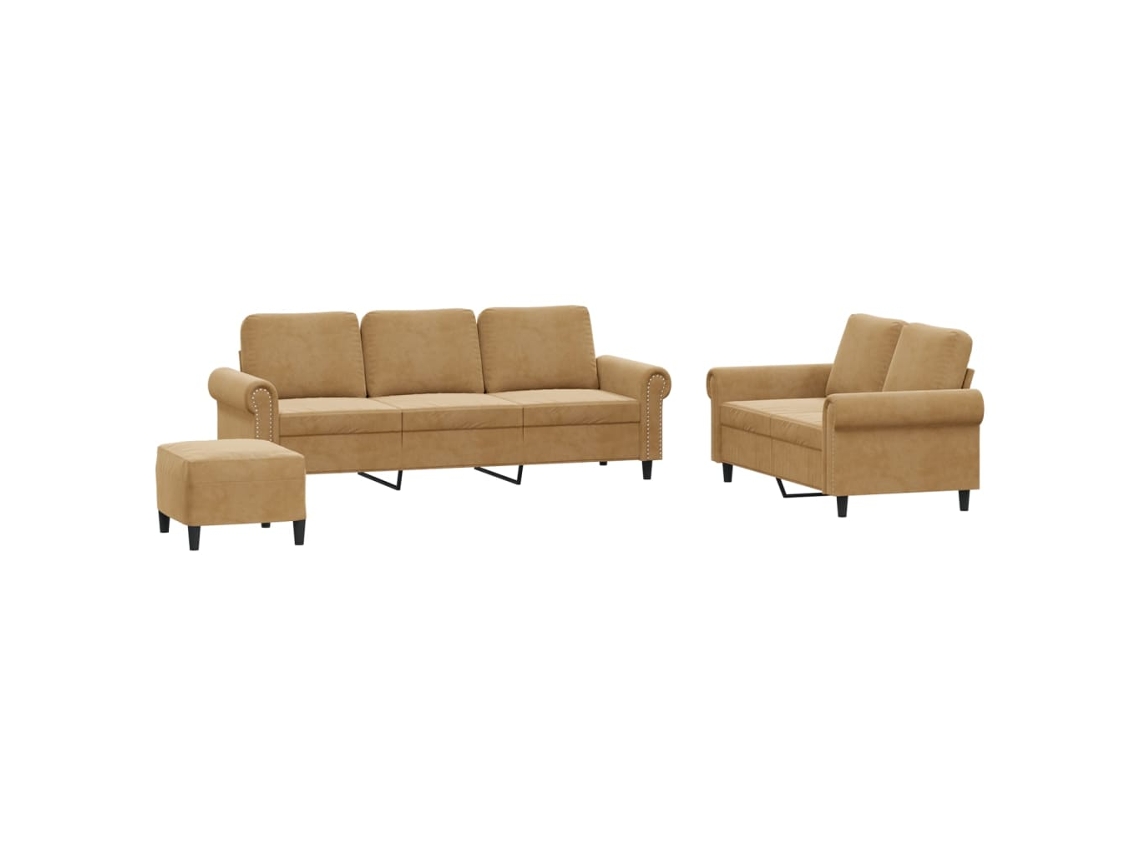 Sofa Set, Sofa Sets Vidaxl Marrom Veludo (n/a)