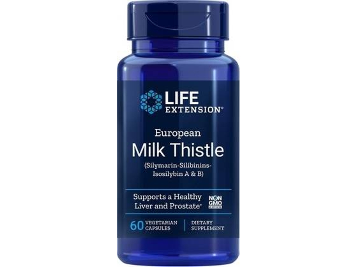 Suplemento Alimentar LIFE EXTENSION Cardo Leiteiro Certificado Europeu (60 cápsulas vegetais)