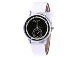 Reloj De Cuarzo Con Correa De Cuero Casual Elegante Para Mujeres Hombres Estudiantes Blanco