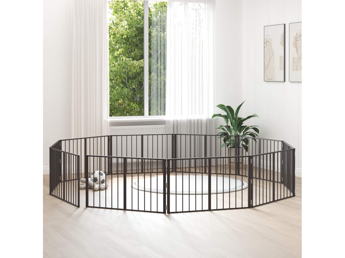 Vidaxl Portão Para Cachorros 10 Pcs Preto 100 X 60 Cm Aço Galvanizado