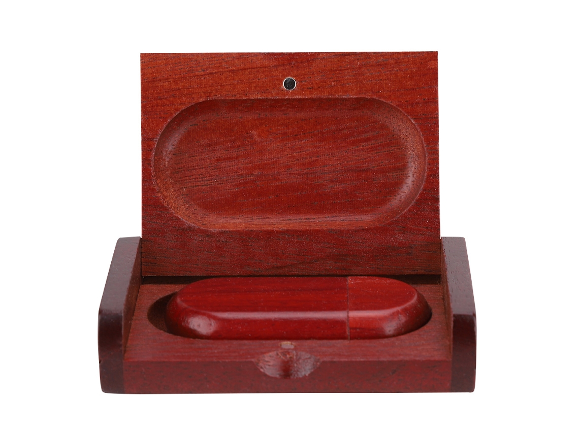 Oval Rosewood Usb 2.0 Flash Drive 8gb Memory Stick Storage U Disk With Box