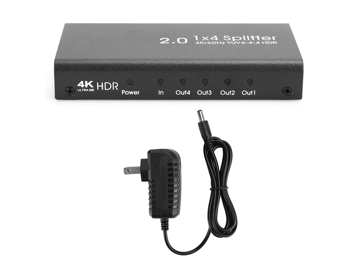Divisor HDMI 2.0 1x4 4K 60Hz, distribuidor de vídeo, 1 entrada, 4 saídas para TV, PS4, Xbox | S/MARCA