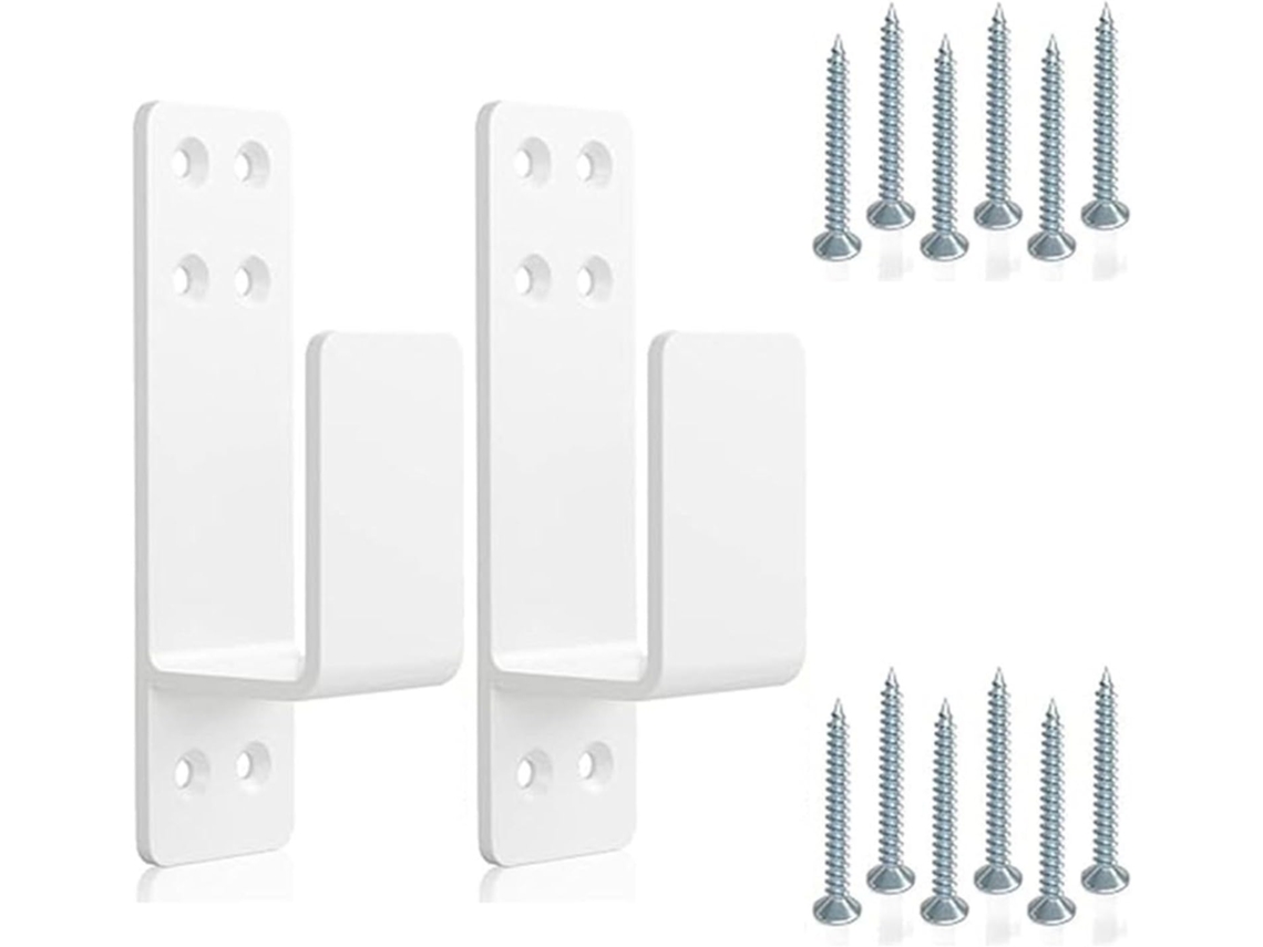 Conjunto De 2 Suportes Aço Para Portas Madeira 2x 4 Polegadas, Pacote Com 2 Suportes De Segurança Reforçados Em Formato