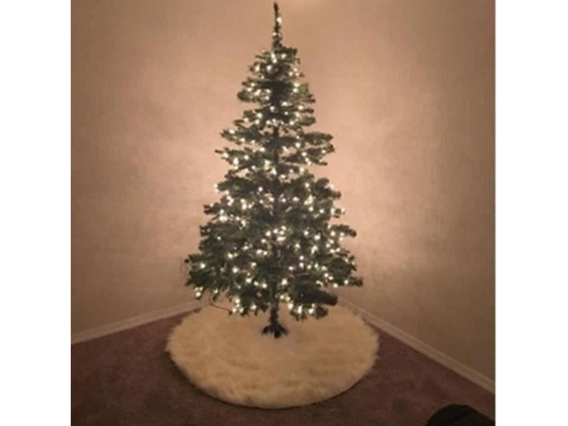 BO 90cm Árvore de Natal Tapete longo de pelúcia branco capa saia base decoração S/MARCA