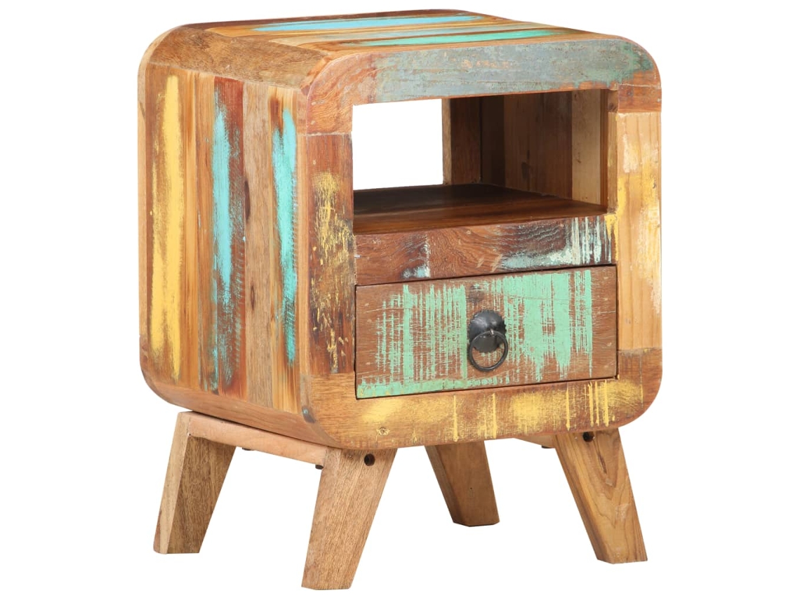 Vidaxl Mesa De Cabeceira 30x30x41 Cm Madeira Recuperada Maciça