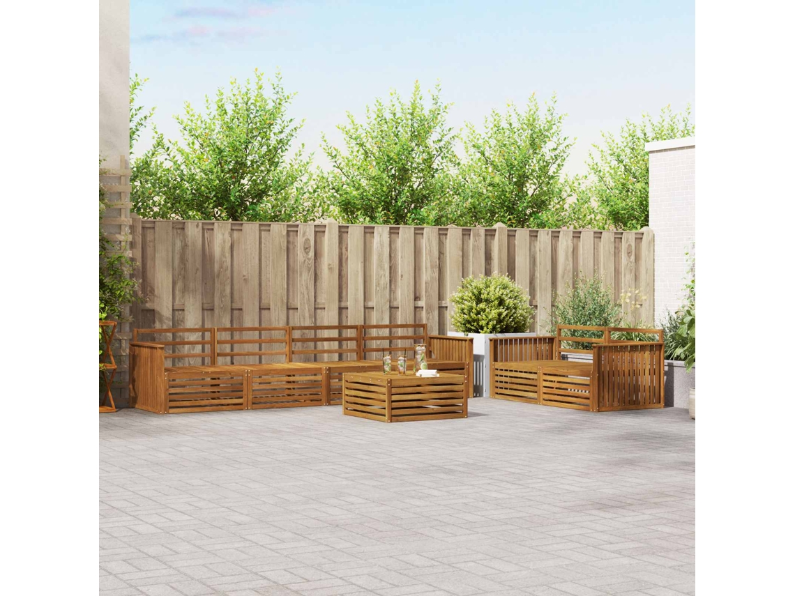 Vidaxl Conjunto De Sofás Para Exterior 7 Pcs Natural