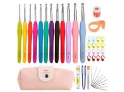 Kit De Crochê Com 45 Peças E Agulhas Ergonômicas Conjunto Multicolorido Aquaforge