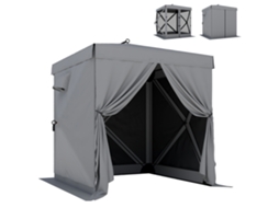 Pavilhão dobrável resistente à água e inverno 1,85x1,85 M ZACHARY, com 4 painéis laterais em tela, bolsa, UV30+
