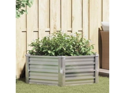 Vidaxl Canteiro Elevado De Jardim 129x45 Cm Aço Galvanizado Prateado