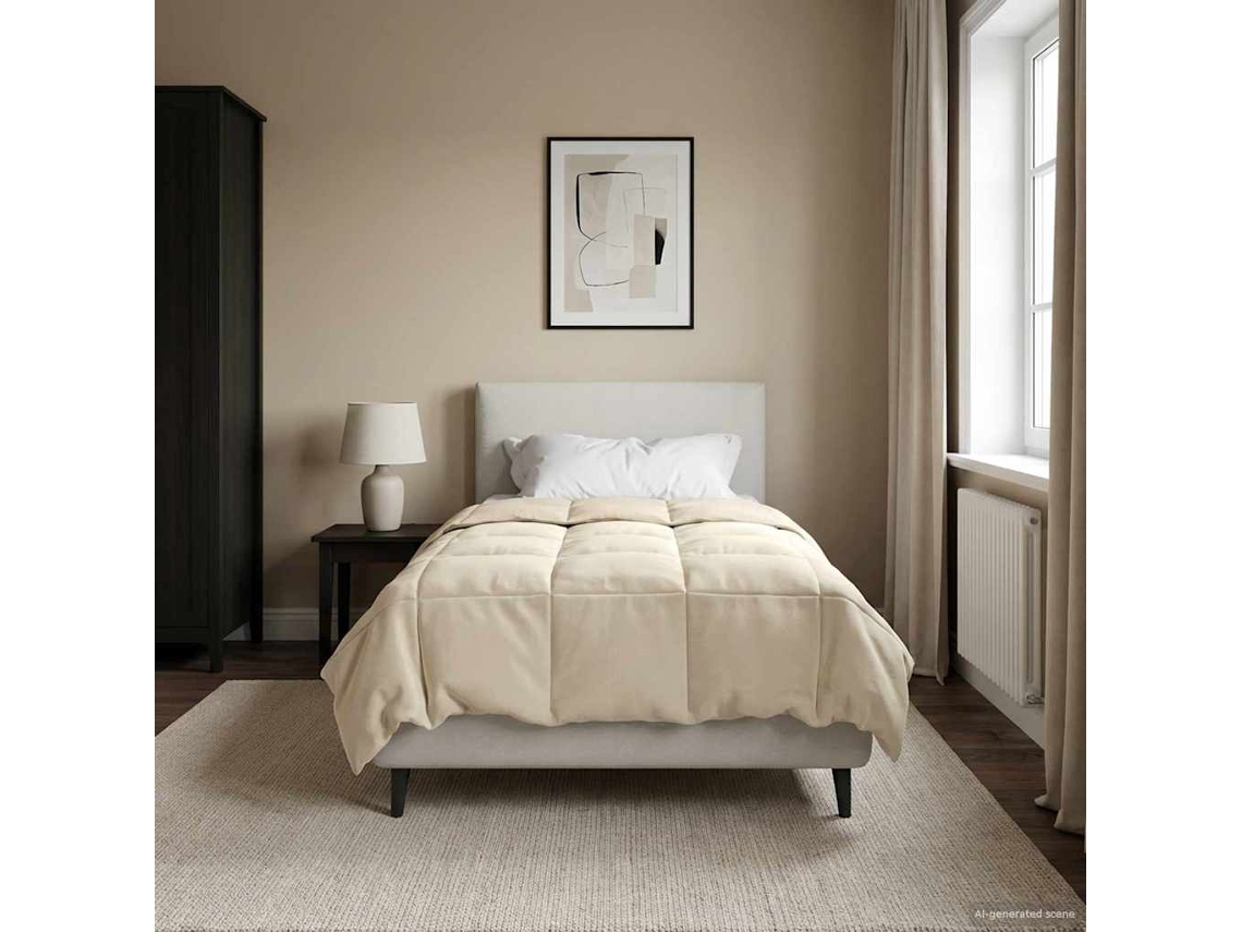 Vidaxl Edredom De Inverno 135 X 200 Cm Inverno Creme Respirável