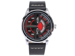Relógio de pulso masculino elegante com calendário e pulseira de couro 05