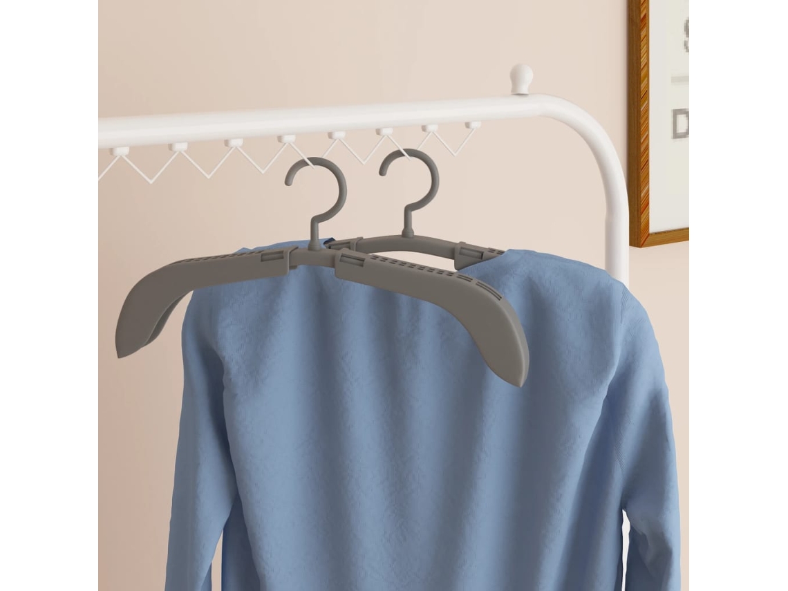 Vidaxl Cabides Extensíveis 5 Pcs Cinzento