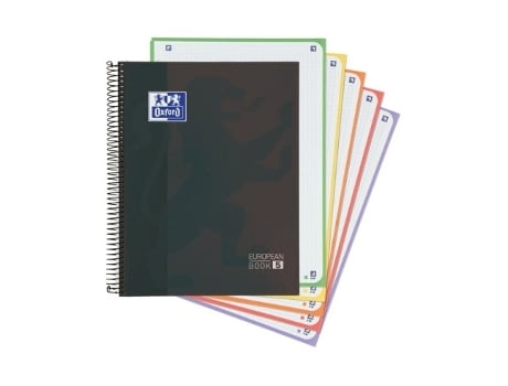 Livro Paq/5 Cuaderno Esprial A4 120h 90g. Cuad.5x5 Europeanbook5 Color Negro De Desconocido (espanhol)