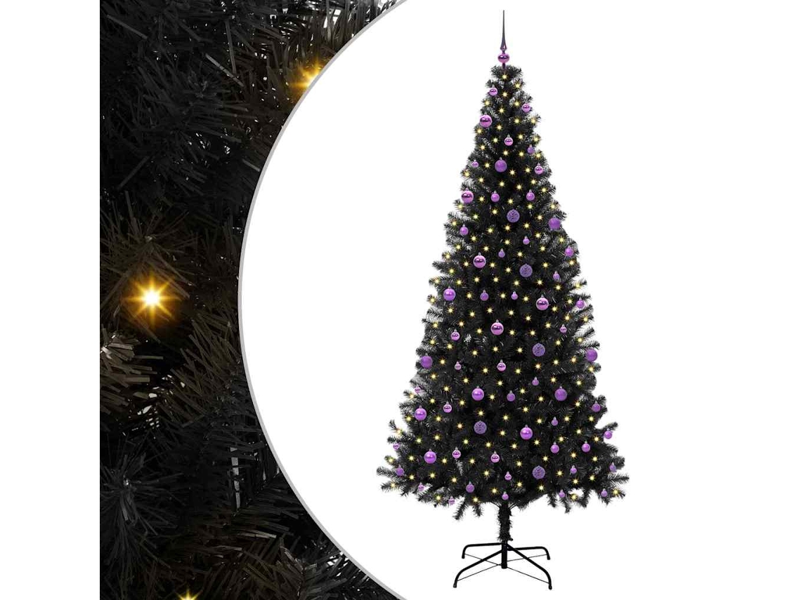 Conjunto 1 Árvore De Natal Vidaxl Preto Pvc (240 Cm)