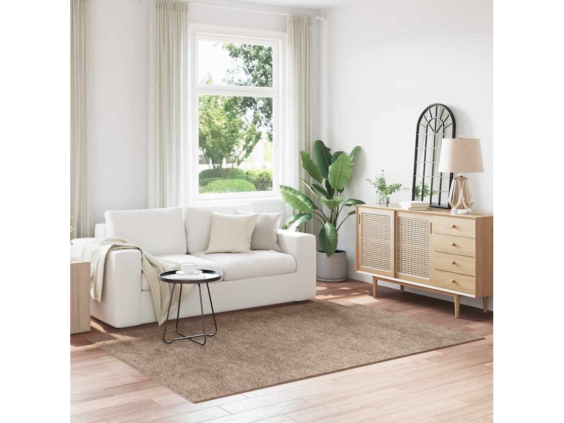 Vidaxl Tapete Shaggy Antiderrapante Castanho 160 X 230 Cm Pp
