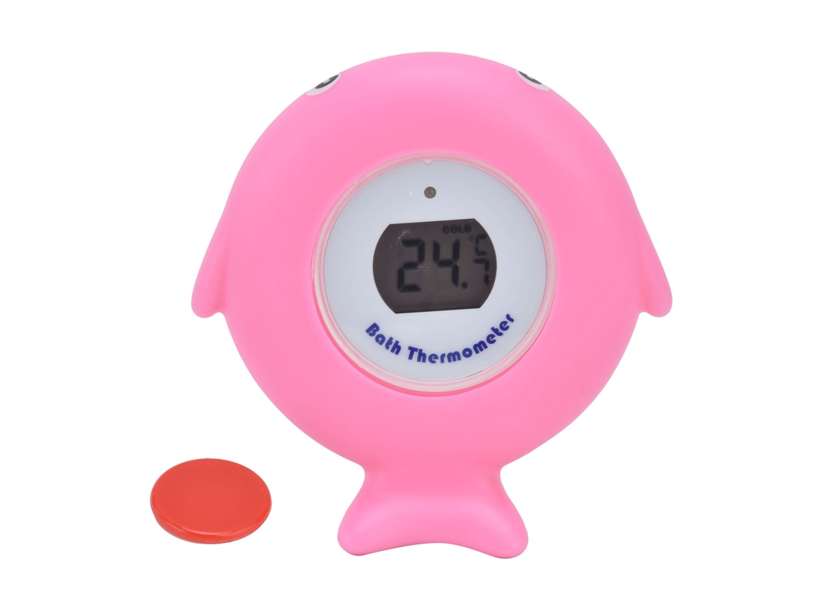 Termômetro eletrônico para banho infantil peixe fofo LCD medidor temperatura bacia piscina rosa S/MARCA