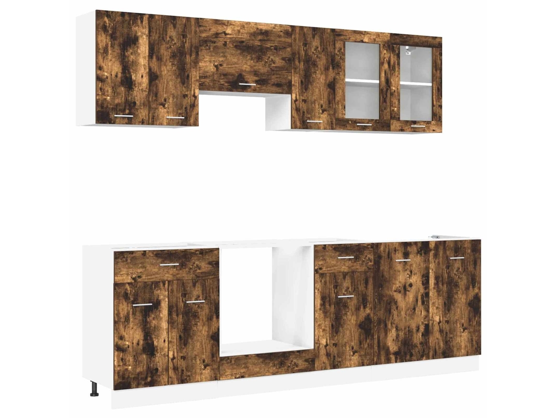 Conjunto de Armários de Cozinha Lyon 8 Pcs Carvalho Fumado MAISON EXCLUSIVE