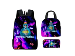 Conjunto De Mochila Gorilla Tag Mochila Escolar, Lancheira, Estojo, Material Escolar Para Crianças Slowmoose
