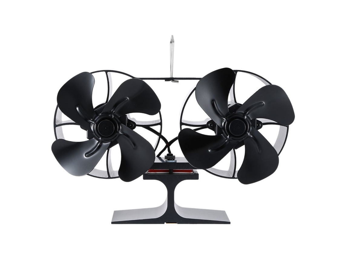 Ventilador De Lareira Térmico (design De Dupla Cabeça, 8 Pás)