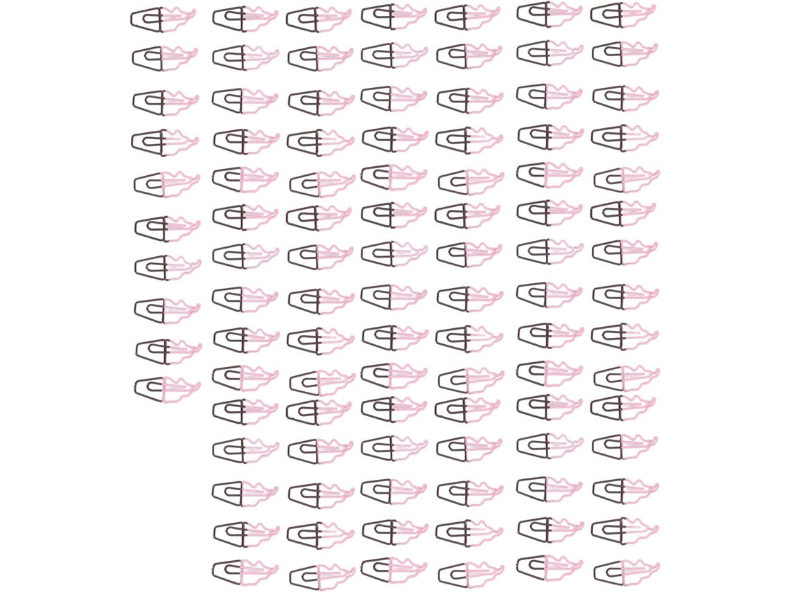 Clips de papel em formato Sorvete, 100 unidades, metal eletrogalvanizado para organizar documentos na mesa.