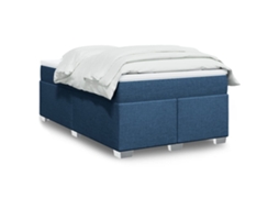 Vidaxl Cama Com Molas/colchão 120x200 Cm Tecido Azul