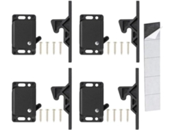 Conjunto De 4 Fechos Correr Para Armários, Pretos, Feitos Abs Robusto