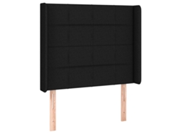 Cabeceira de Cama com Abas Tecido Preto MAISON EXCLUSIVE (93x16x118 cm)