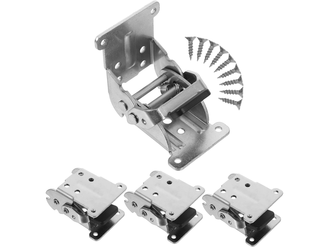 Conjunto De 4 Dobradiças Aço Inoxidável Com Trava Para Bancadas Trabalho