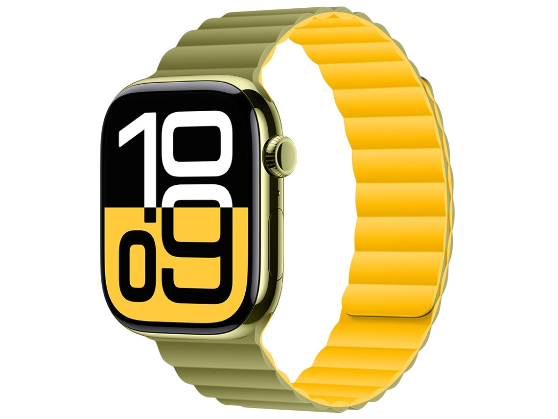 Bracelete Para Apple Watch 42/44/45/46/49mm Verde-amarelo Cuich