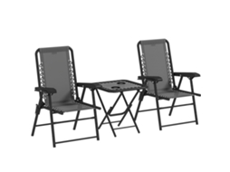 Mesa de Centro BTFORUS retangular para área externa, metal com tampo em estilo madeira, 100x55cm, marrom
