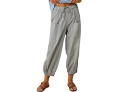 2026 pantalones Lantern Harem Mujer Verano Sueltos Lino Con Bolsillos Pantalones Ankle Ligero