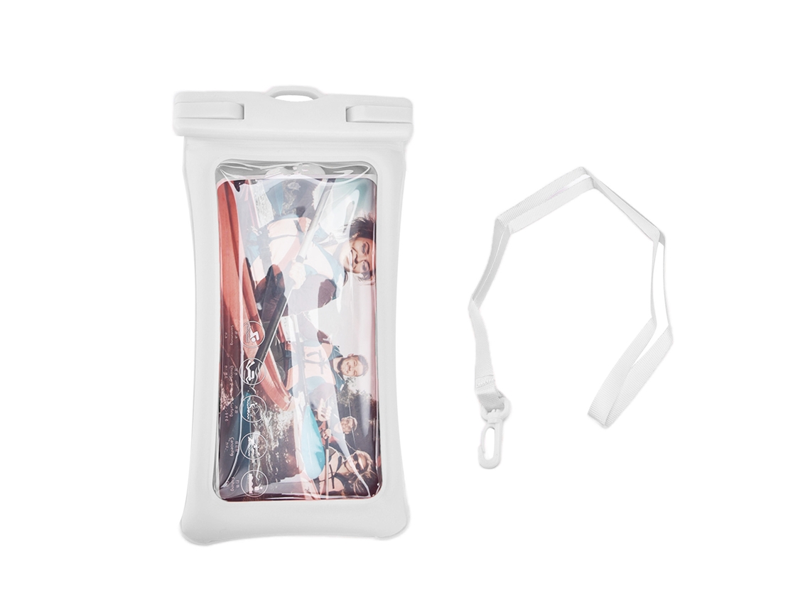 Bolsa Impermeável para Celular TPU com Cordão Branco S/MARCA