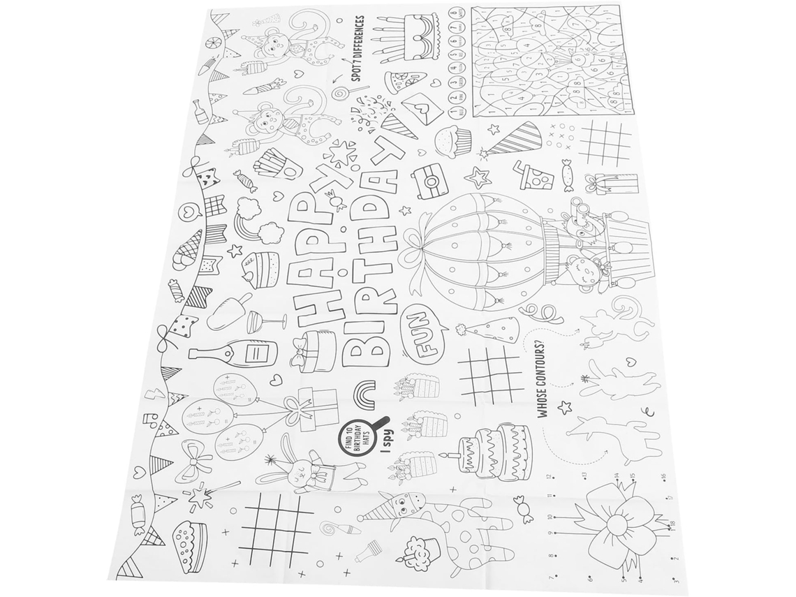 Caminho De Mesa Retangular De Papel Para Aniversário, Decoração Colorida Com Animais.