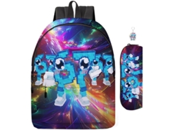 Conjunto 2 Mochilas Six Seven Meme Com Chaveiros, Escolares Leves Tema 40,6 Cm Grande Capacidade, Presente