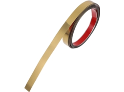 Aplique adesivo dourado em aço inoxidável para decoração de parede, moldura metálica moderna, fácil instalação para casa e escritório.