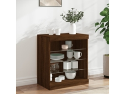 Vidaxl Aparador Com Luzes Led 60,5x37x67 Cm Carvalho Castanho