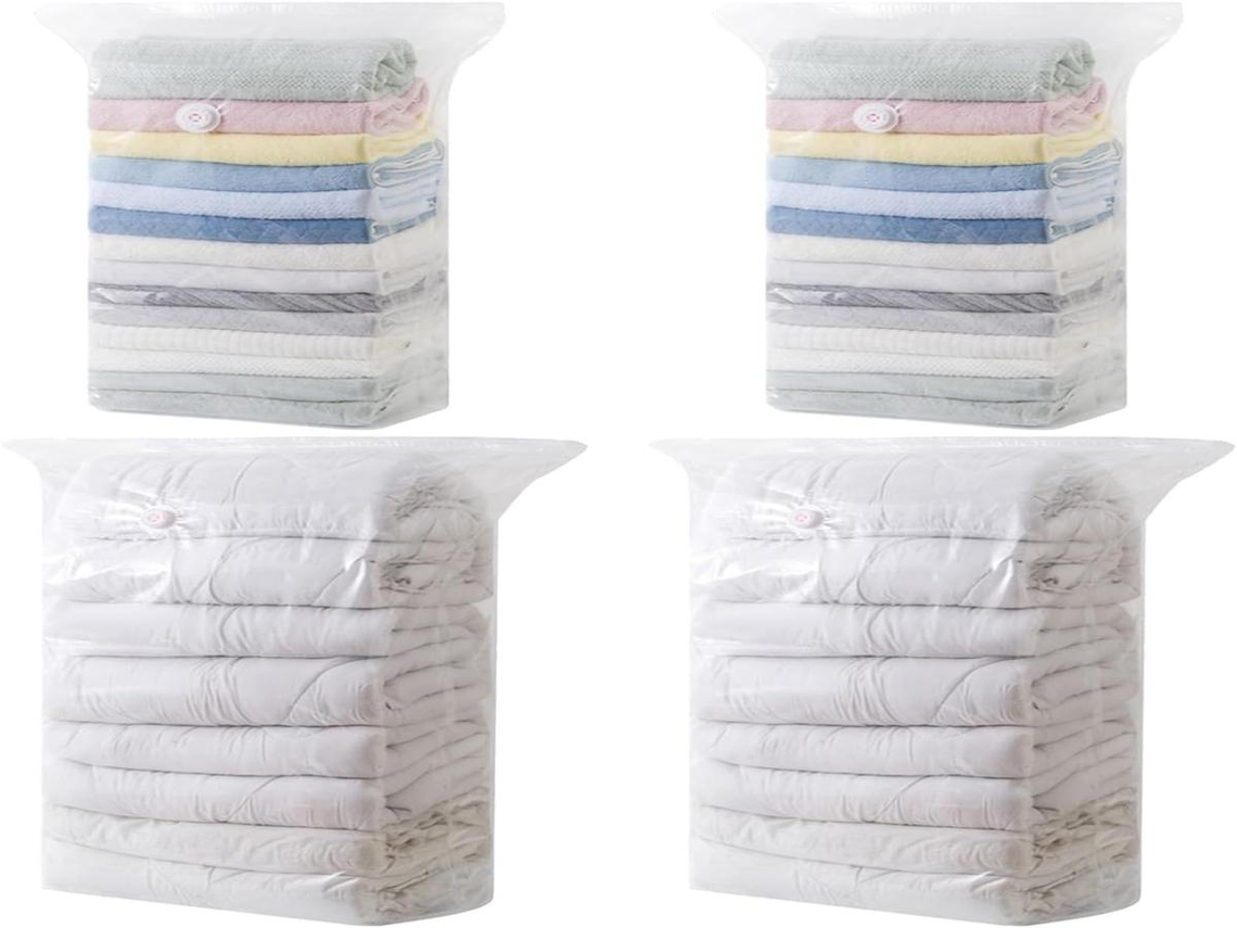 Sacos para aspirador de pó Lurelia, 2 unidades. Tamanho XXL para roupas, lençóis e edredons. Herméticos, compatíveis com aspiradores de pó e impermeáveis.