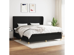 Vidaxl Cama Com Molas/colchão 200x200 Cm Tecido Preto