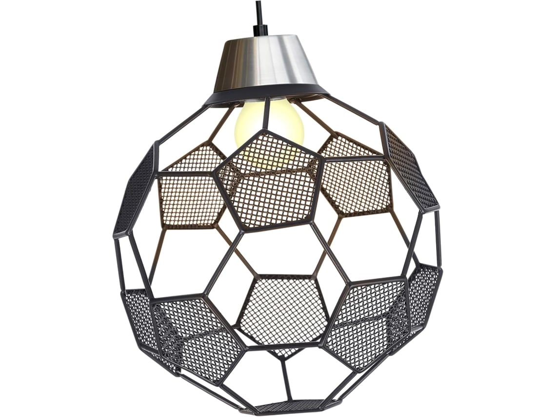 Lustre Decorativo Pendente em Aço Inoxidável com Formato Oco de Bola de Futebol Americano, Ideal para Sala de Estar e Corredor. SFUSHOS