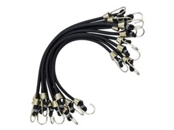 10 Cuerdas Elásticas Com Ganchos Mini Para Carga Universal Resistentes Feitas De Borracha E Metal 26,5cm Negras E Prateadas