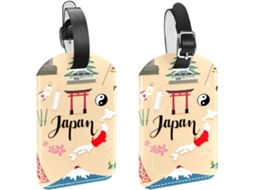 Conjunto De 2 Etiquetas Bagagem Em Couro Sintético Proteção Privacidade Turistas No Japão