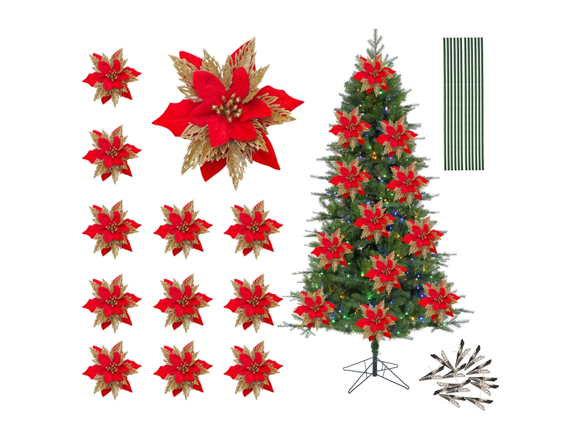 Flores De Natal 12 Flores 12 Caules