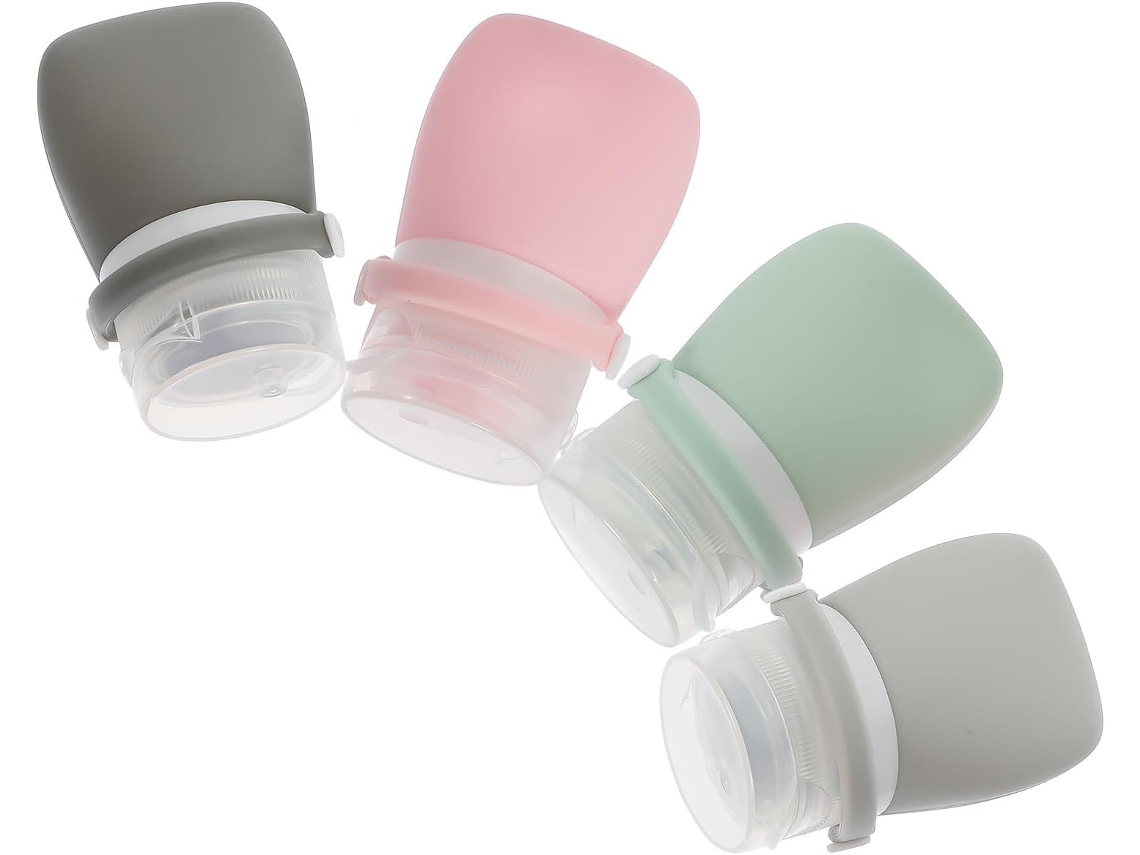 Conjunto De 4 Frascos De Viagem De Silicone Compactos E À Prova De Vazamentos, Com Capacidade Para 30 Ml, E Embalagem Inclusa.