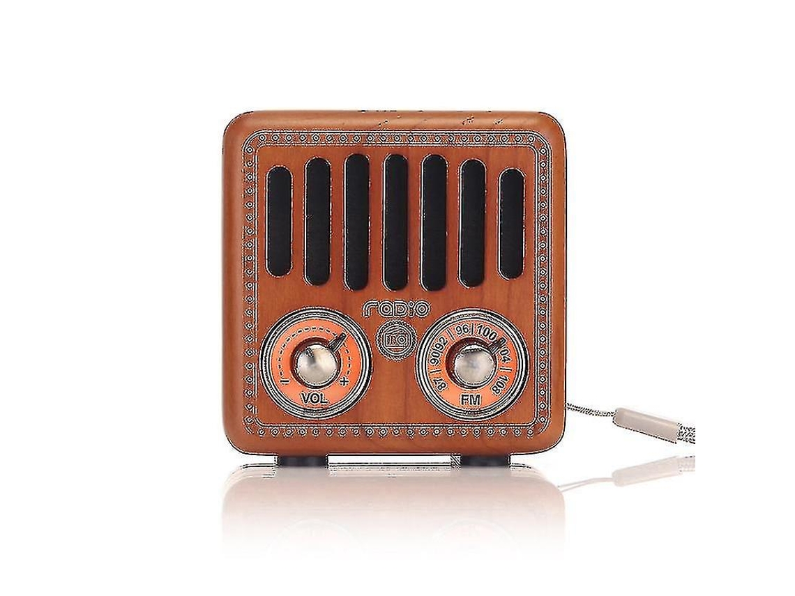 Rádio Retrô, Alto Falante Bluetooth Vintage, Rádio Fm De Madeira De Nogueira Com Niuniu Blue Olysi Shop