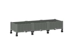 Conjunto 1 Vaso De Jardim Vidaxl Cinzento-claro Polipropileno (120 X 40 X 33 Cm)