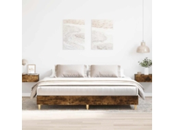 Vidaxl Estrutura De Cama Sem Colchão 180x200 Cm Carvalho Fumado