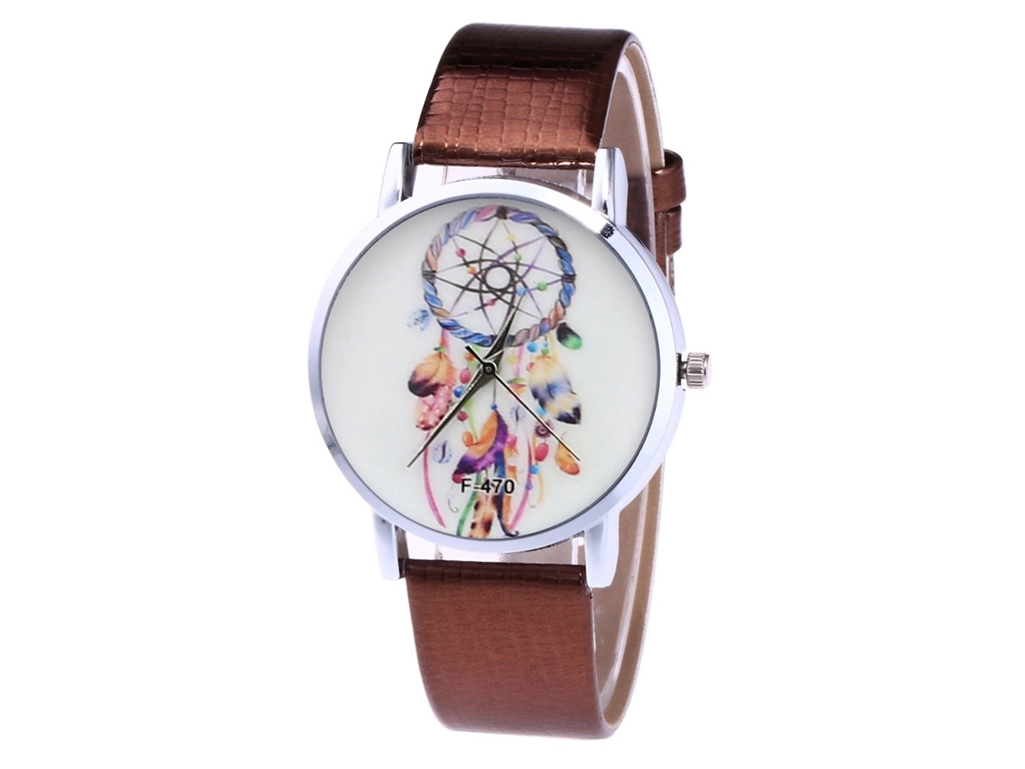 Reloj De Pulsera De Cuarzo Unisex Para Pareja Con Correa De Cuero Pu Negocios Estudiante (café)
