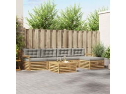 Vidaxl Conjunto De Sofás Para Exterior 7 Unid. Branco E Cinzento-claro