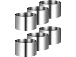 Conjunto de 6 argolas redondas de aço inoxidável